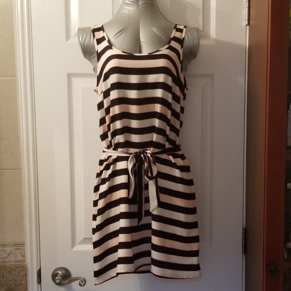 Divided Dresses & Skirts - Striped, Black and Beige Mini Dress (NWT) Divided Dresses & Skirts - Striped, Black and Beige Mini Dress (NWT)